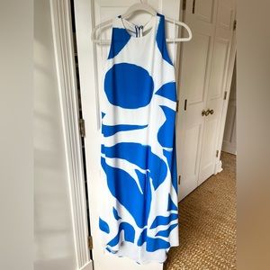 Blue and white abstract Alice and Olivia dress, size M